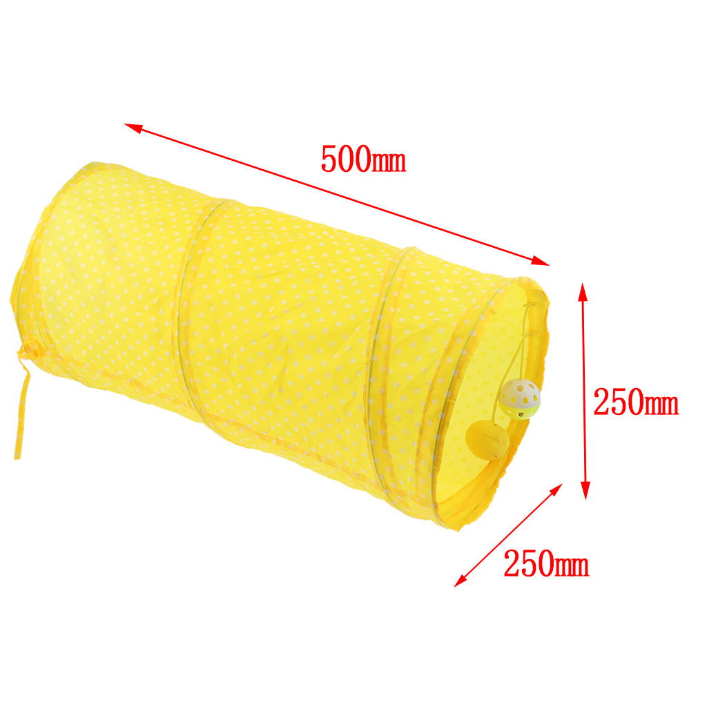 1 Pc Pet Cat Kitty Collapsible Tunnel Toy Cat Pop Up Tunnel Tent Toy Yellow