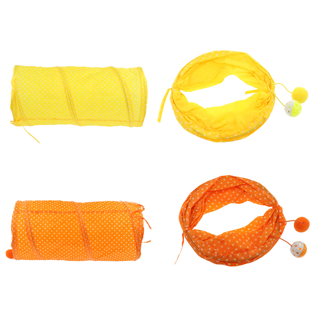 1 Pc Pet Cat Kitty Collapsible Tunnel Toy Cat Pop Up Tunnel Tent Toy Yellow