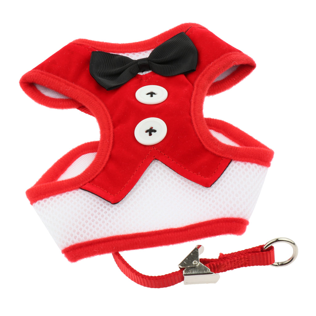 Cute Comfort Dog Vest Harness Leash Dog Outdoor Walking Vest  Red L