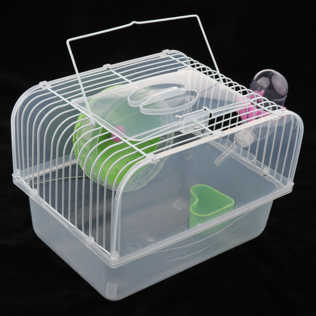 Portable Pet Hamster Cage Guinea Pig Gerbils Mice House with Heel Green