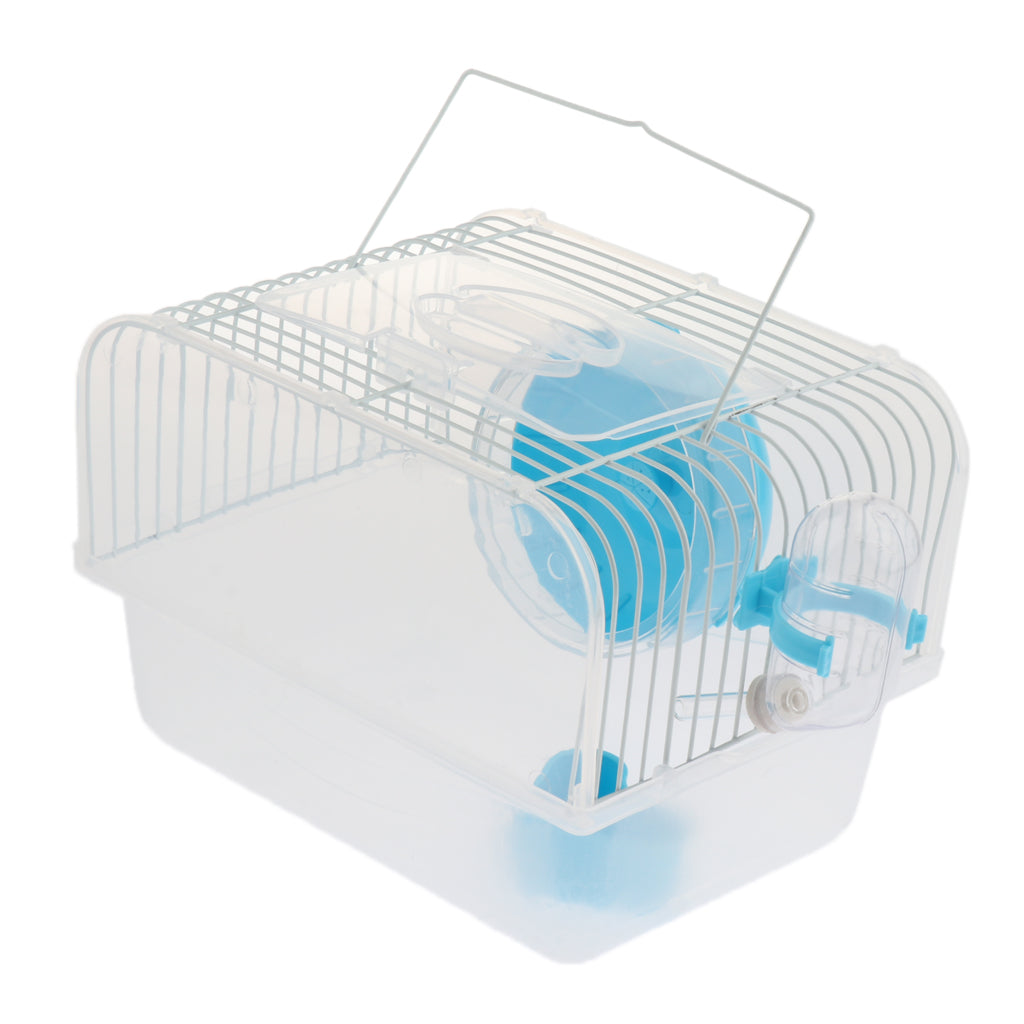 Portable Pet Hamster Cage Guinea Pig Gerbils Mice House with Heel Blue