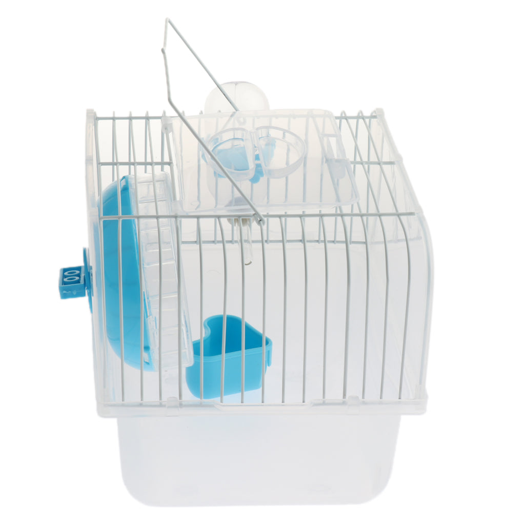 Portable Pet Hamster Cage Guinea Pig Gerbils Mice House with Heel Blue