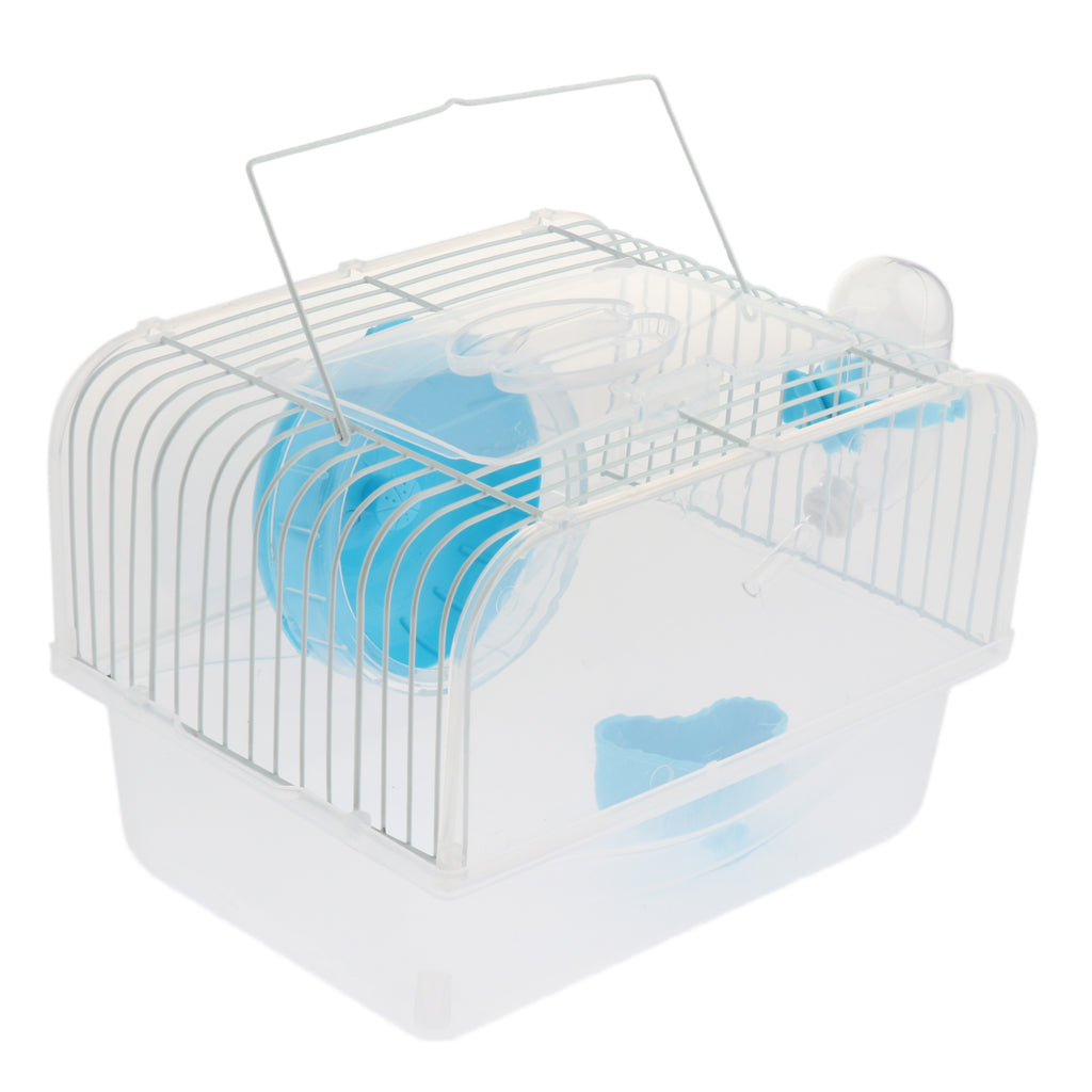 Portable Pet Hamster Cage Guinea Pig Gerbils Mice House with Heel Blue