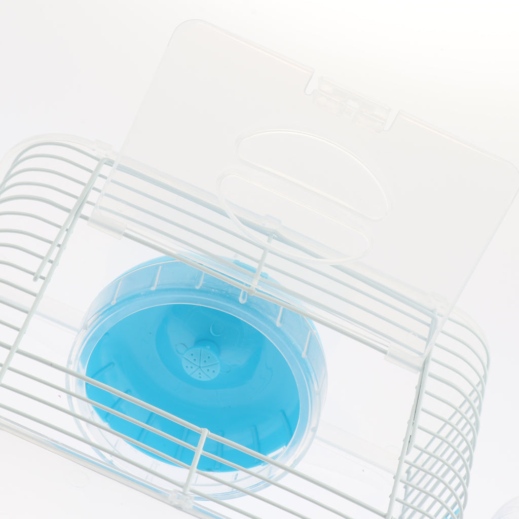 Portable Pet Hamster Cage Guinea Pig Gerbils Mice House with Heel Blue