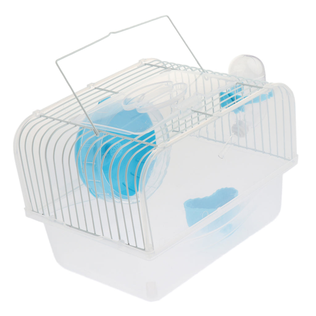 Portable Pet Hamster Cage Guinea Pig Gerbils Mice House with Heel Blue