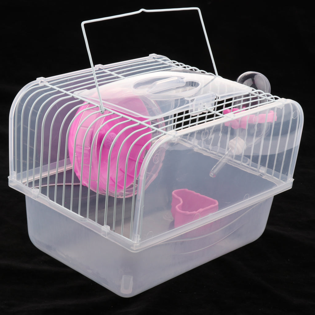 Portable Pet Hamster Cage Guinea Pig Gerbils Mice House with Heel Red