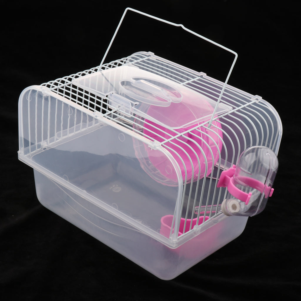 Portable Pet Hamster Cage Guinea Pig Gerbils Mice House with Heel Red