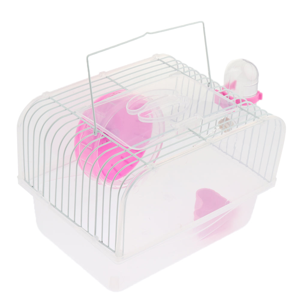 Portable Pet Hamster Cage Guinea Pig Gerbils Mice House with Heel Red