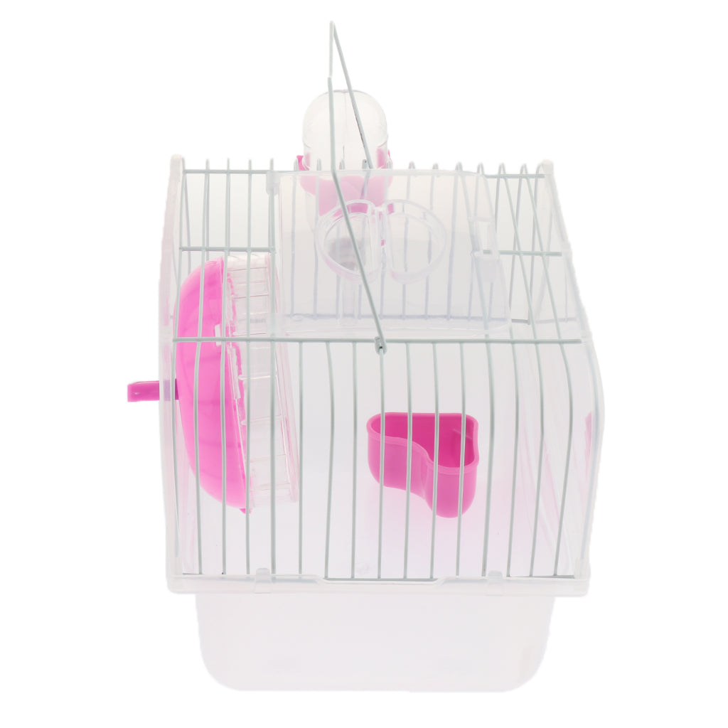 Portable Pet Hamster Cage Guinea Pig Gerbils Mice House with Heel Red