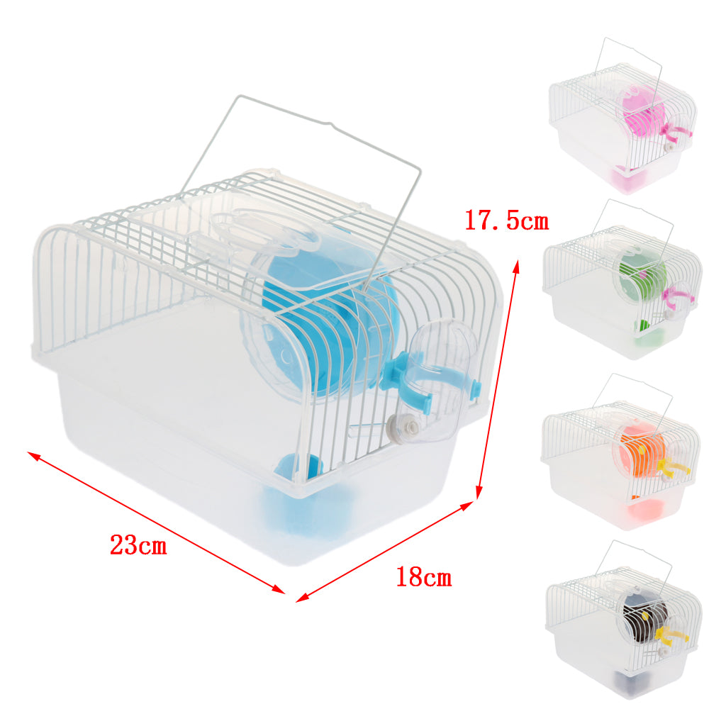 Portable Pet Hamster Cage Guinea Pig Gerbils Mice House with Heel Red