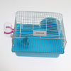 Hamster Cage Transport Box with Running Wheel Water Bottle Dish Blue