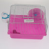 Hamster Cage Transport Box with Running Wheel Water Bottle Dish Pink