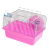 Hamster Cage Transport Box with Running Wheel Water Bottle Dish Pink