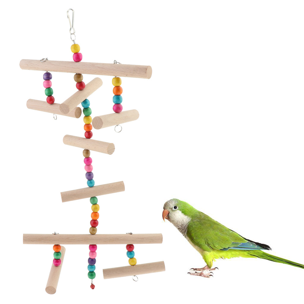 Pet Bird Climbing Ladder  Parrot Stand Hanging Toy Bird Chew Toy for Parrot