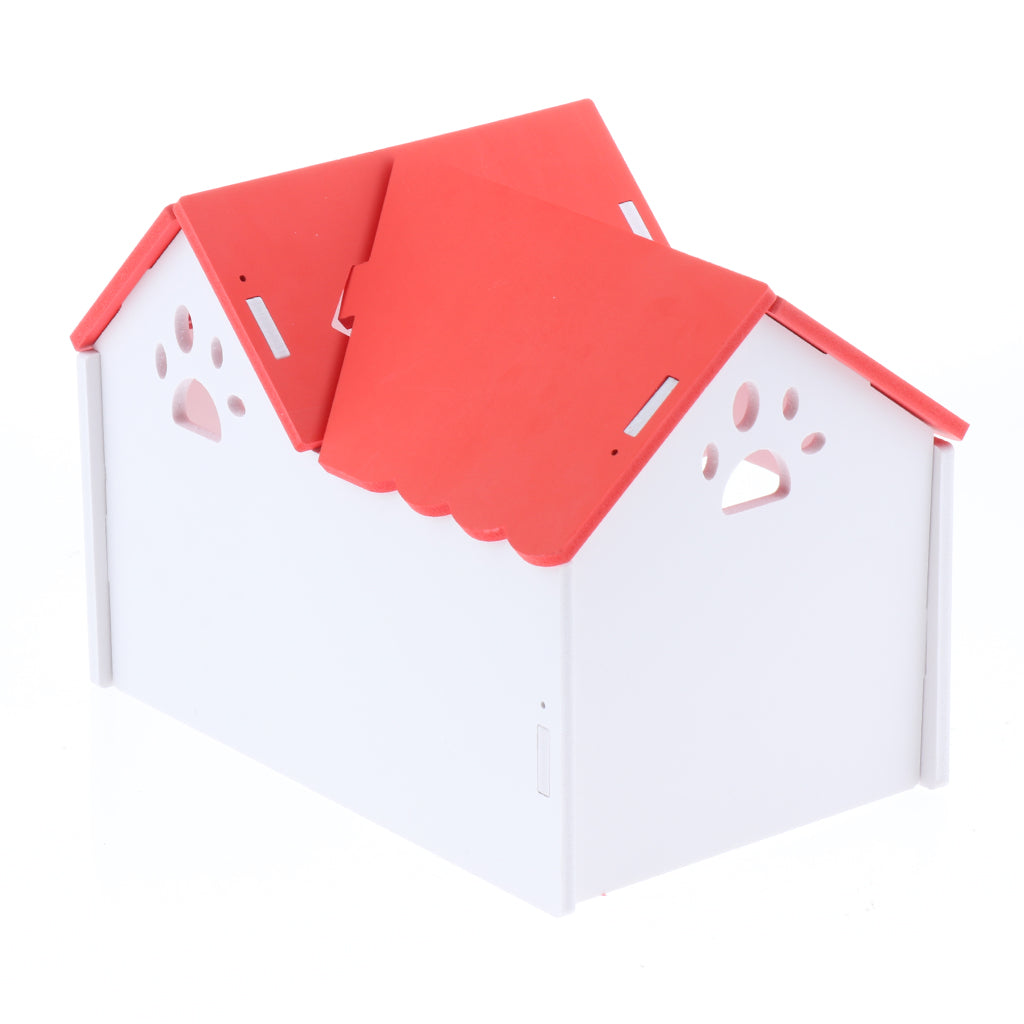 1 Pc Hamster Hedgehog Guinea Pig Wooden Villa Small Animals Wood House Red