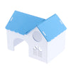 1 Pc Hamster Hedgehog Guinea Pig Wooden Villa Small Animals Wood House Blue