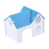 1 Pc Hamster Hedgehog Guinea Pig Wooden Villa Small Animals Wood House Blue