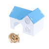 1 Pc Hamster Hedgehog Guinea Pig Wooden Villa Small Animals Wood House Blue