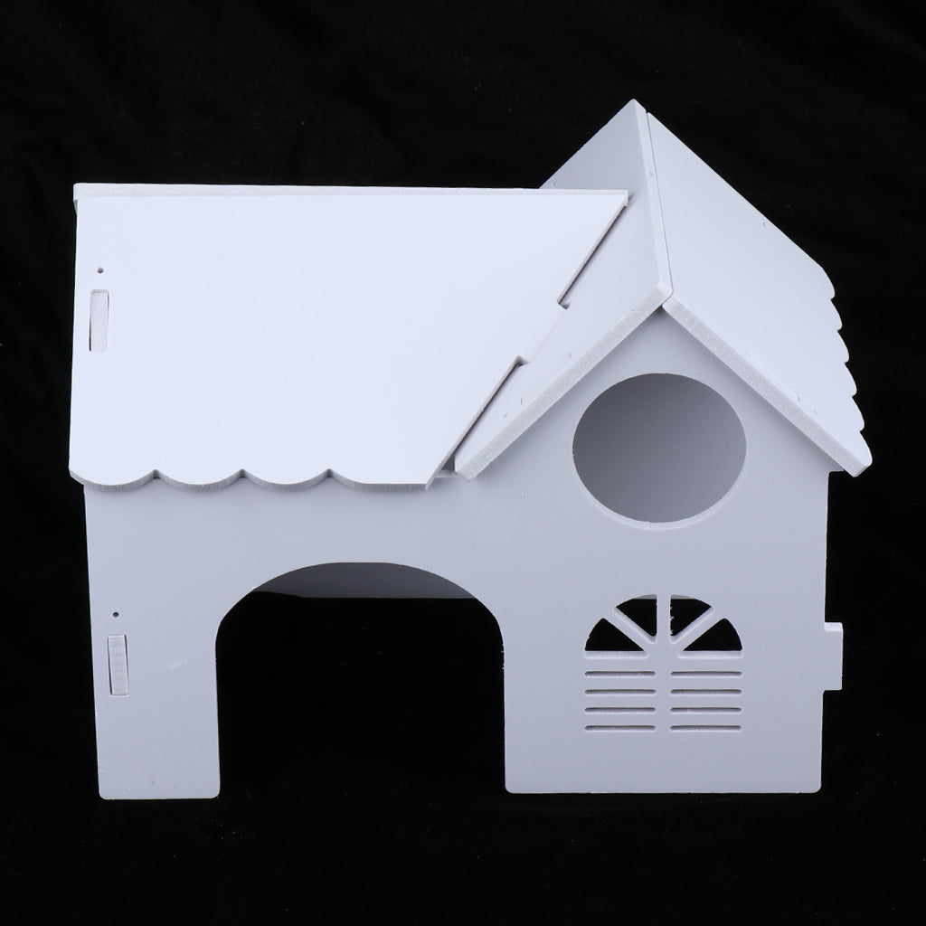 1 Pc Hamster Hedgehog Guinea Pig Wooden Villa Small Animals Wood House White