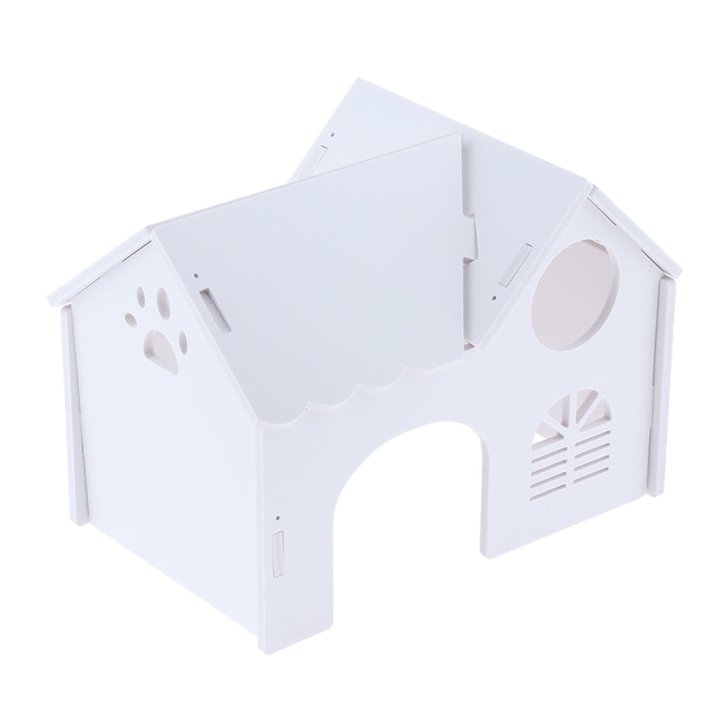 1 Pc Hamster Hedgehog Guinea Pig Wooden Villa Small Animals Wood House White