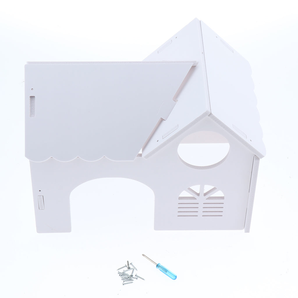 1 Pc Hamster Hedgehog Guinea Pig Wooden Villa Small Animals Wood House White