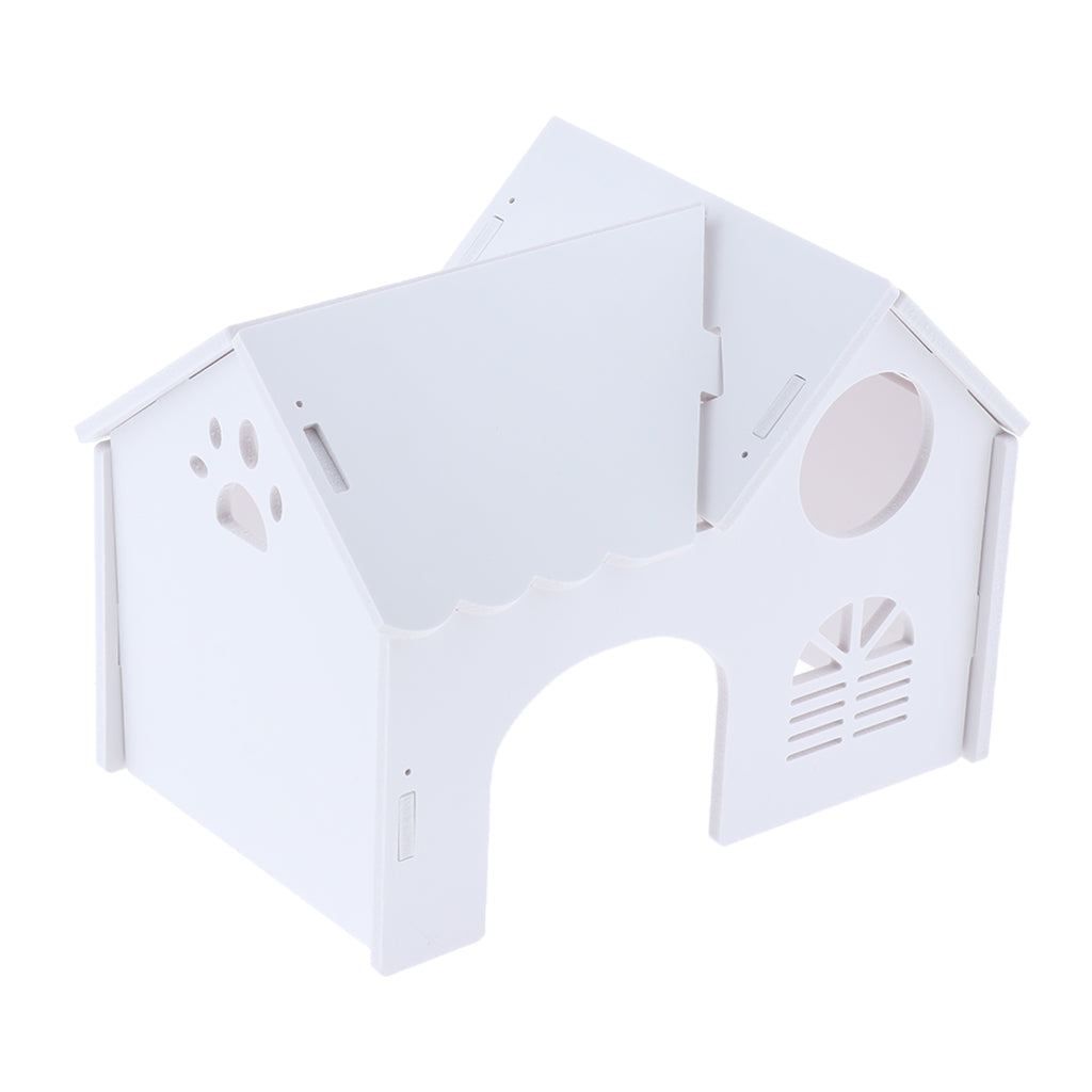 1 Pc Hamster Hedgehog Guinea Pig Wooden Villa Small Animals Wood House White