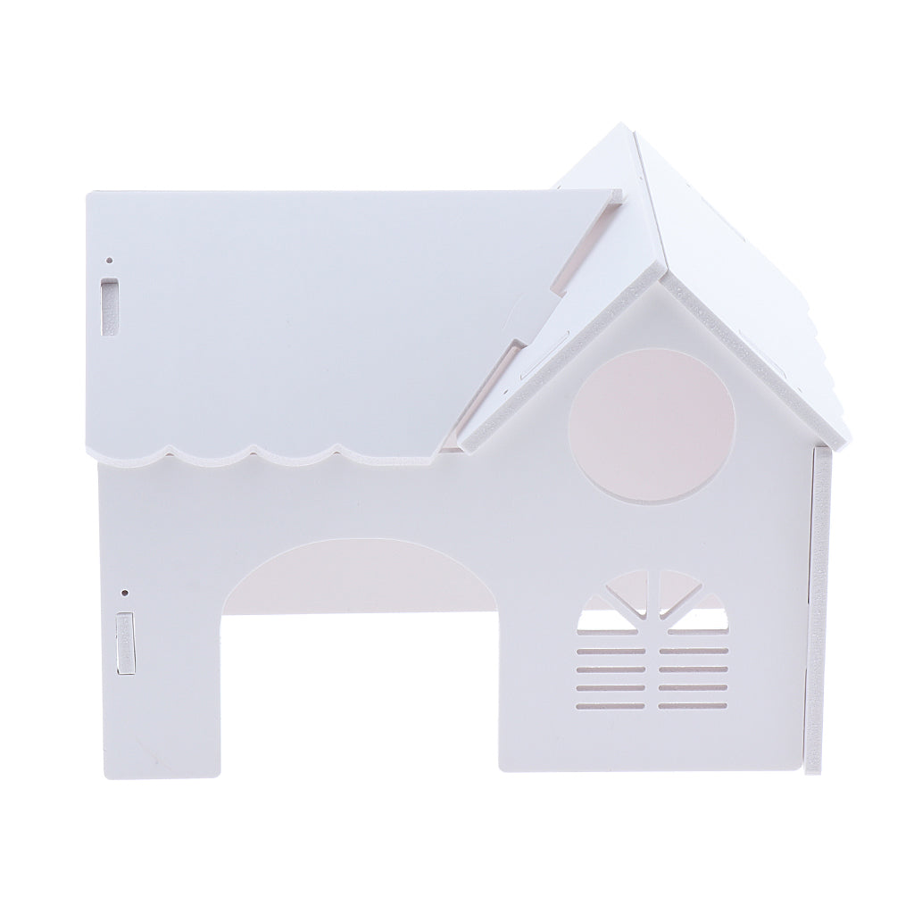 1 Pc Hamster Hedgehog Guinea Pig Wooden Villa Small Animals Wood House White