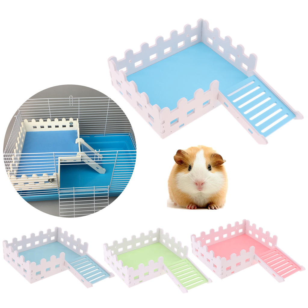 1 Pc Small Pet Hamster Hedgehog Parrot Wooden Ladder Platform Fence Pink