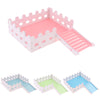 1 Pc Small Pet Hamster Hedgehog Parrot Wooden Ladder Platform Fence Pink