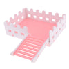 1 Pc Small Pet Hamster Hedgehog Parrot Wooden Ladder Platform Fence Pink