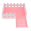 1 Pc Small Pet Hamster Hedgehog Parrot Wooden Ladder Platform Fence Pink