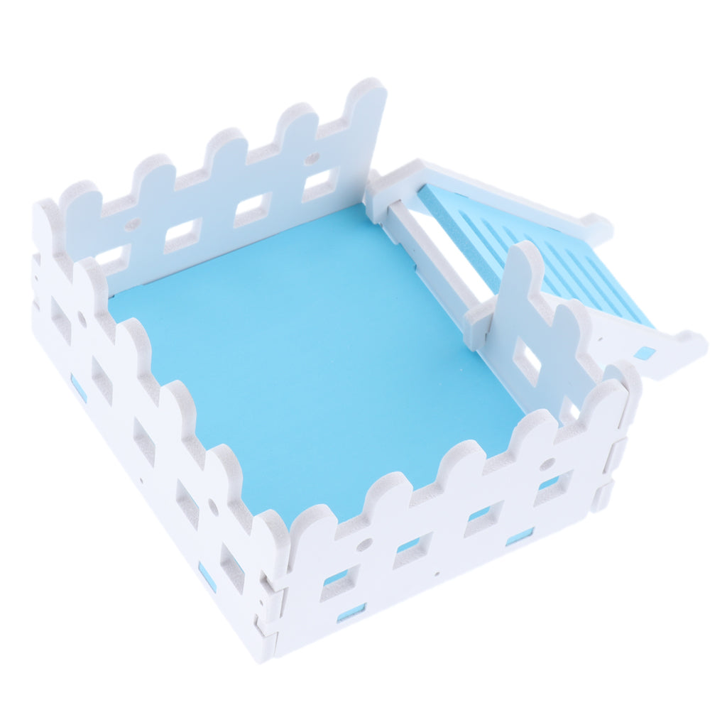 Wooden Hamster House Hideout Hideaway Exercise Toys for Rat Mouse sky blue