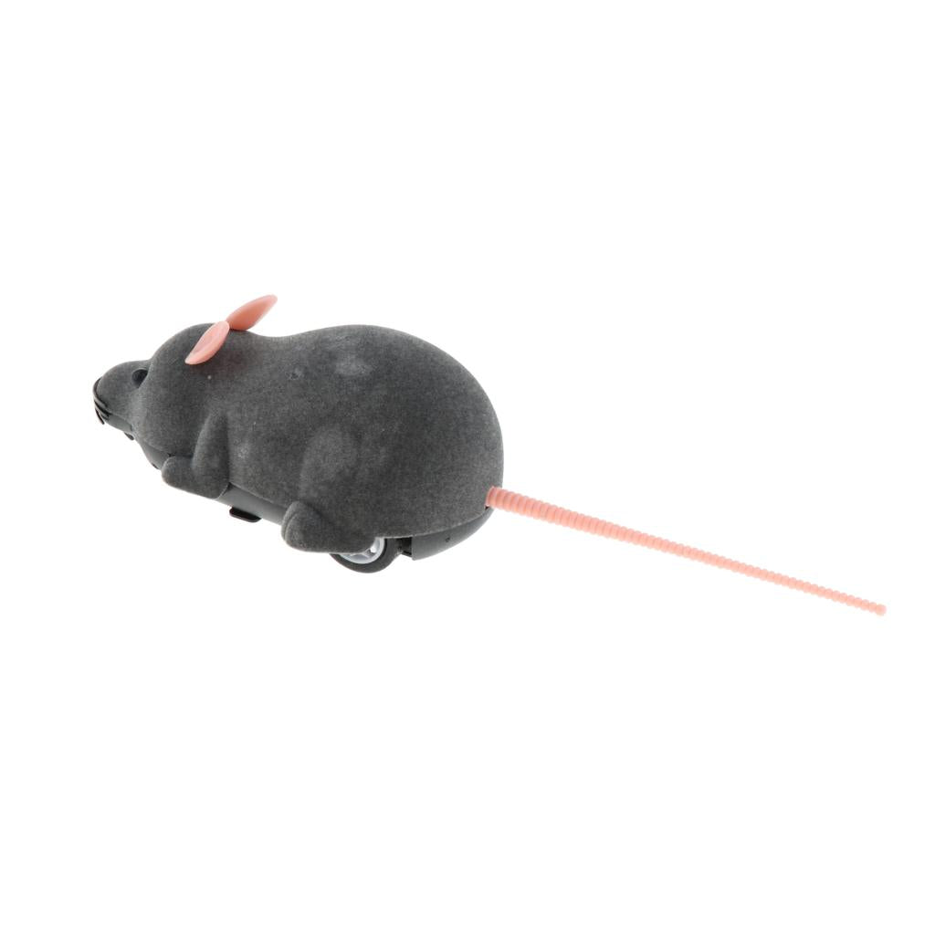 Electric Running Moving Mouse Rat Cat Kitten Interactive Toy  Gray