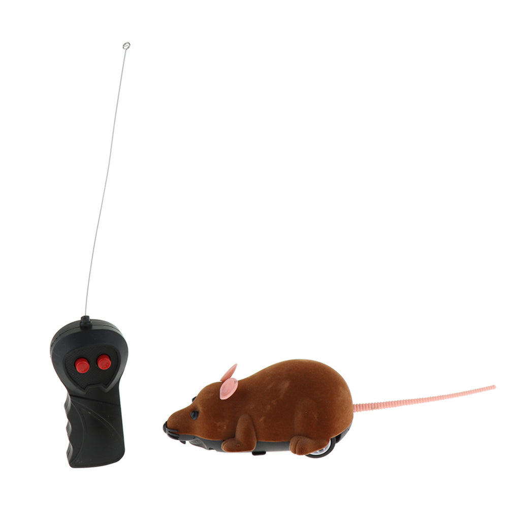 Electric Running Moving Mouse Rat Cat Kitten Interactive Toy  Brown