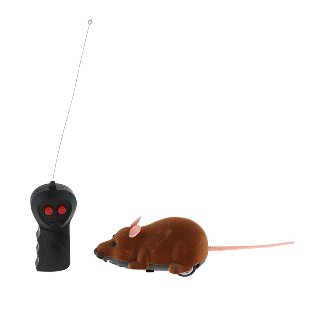 Electric Running Moving Mouse Rat Cat Kitten Interactive Toy  Brown