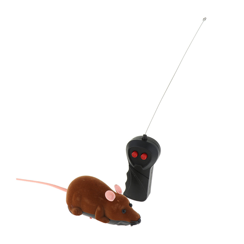 Electric Running Moving Mouse Rat Cat Kitten Interactive Toy  Brown