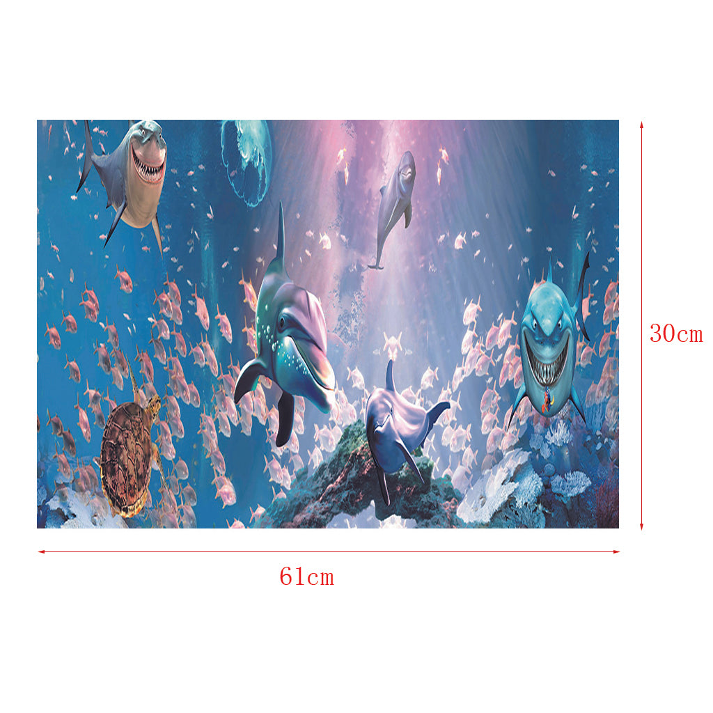 3D Aquarium Background Fish Tank Wallpaper Decoration Landscape  61x30cm