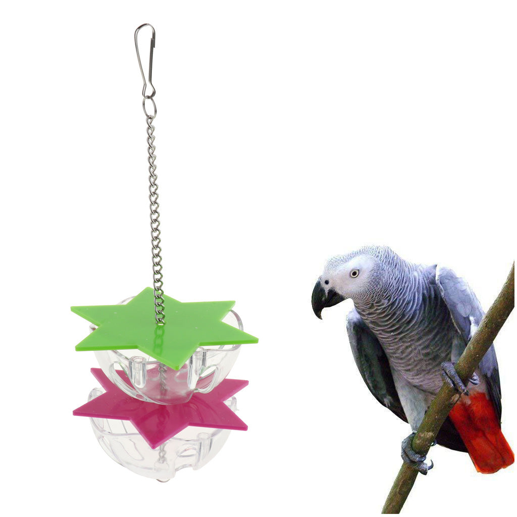 Pet Parrot Foraging Toy Feeder Bird Cage Acrylic Box Toy two layer 01