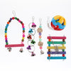 5pcs Parrot Chewing Swing Toys Rattan Ball String Bells Perches