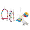 5pcs Parrot Chewing Swing Toys Rattan Ball String Bells Perches