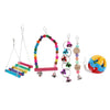 5pcs Parrot Chewing Swing Toys Rattan Ball String Bells Perches