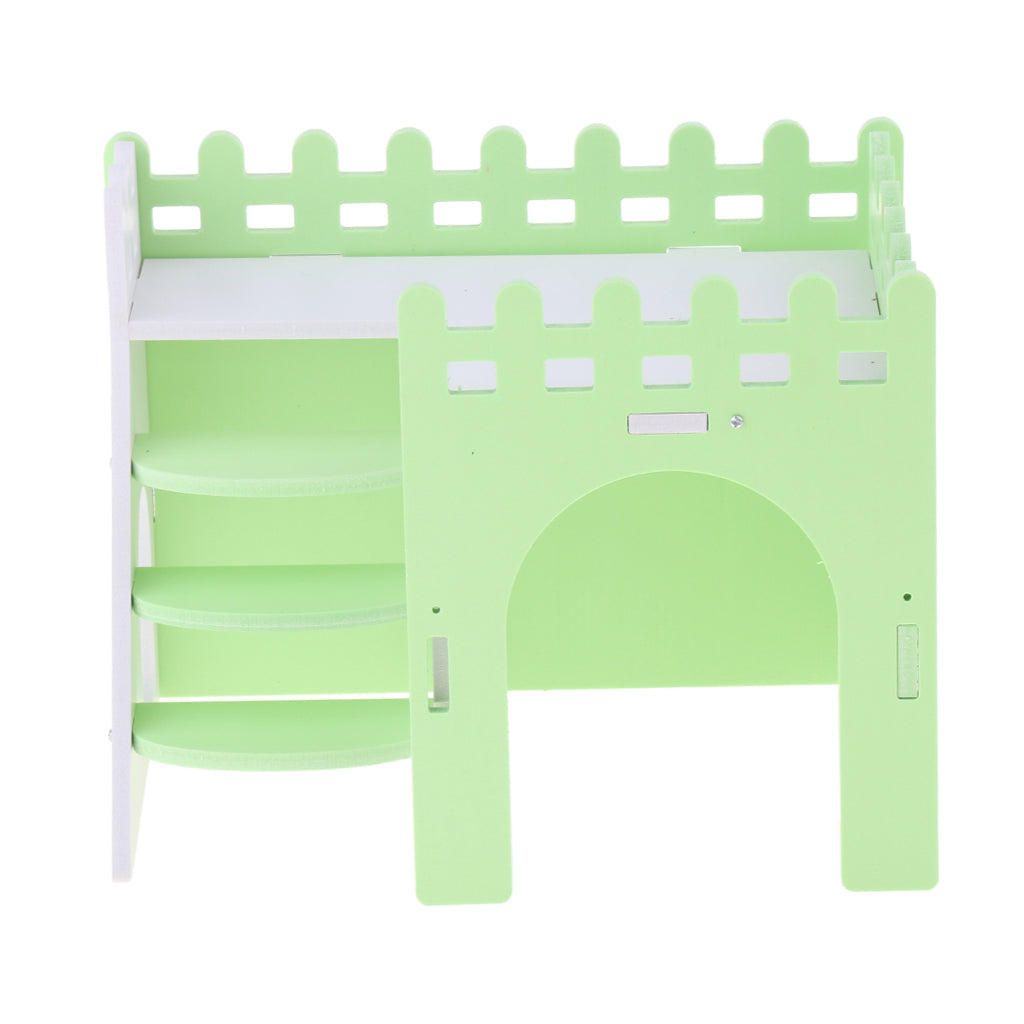 Hamster Hideout Hamster House Cabin Cages Wooden Villa Hut Play Toy Green