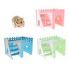 Hamster Hideout Hamster House Cabin Cages Wooden Villa Hut Play Toy Pink