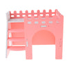 Hamster Hideout Hamster House Cabin Cages Wooden Villa Hut Play Toy Pink