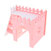 Hamster Hideout Hamster House Cabin Cages Wooden Villa Hut Play Toy Pink