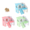 Hamster House Cages Wooden Small Animals Villa Hut Play Toy Blue