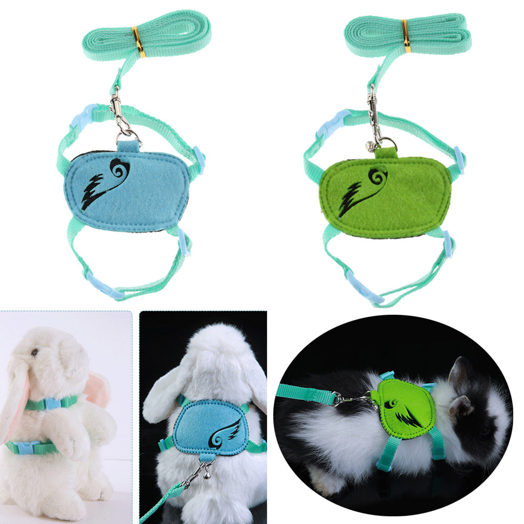 Small Animals Adjustable Harness Walking Lead Leash Chest Strap Blue