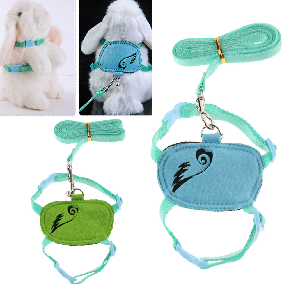 Small Animals Adjustable Harness Walking Lead Leash Chest Strap Blue