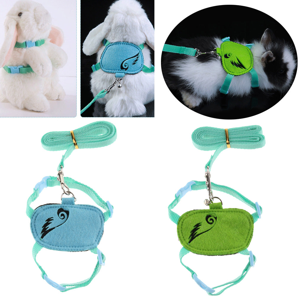 Small Animals Adjustable Harness Walking Lead Leash Chest Strap Blue