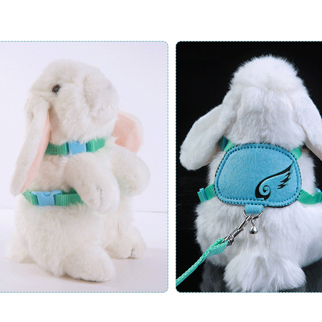 Small Animals Adjustable Harness Walking Lead Leash Chest Strap Blue